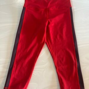 ZYIA Red Leggings with Dark Side Panels